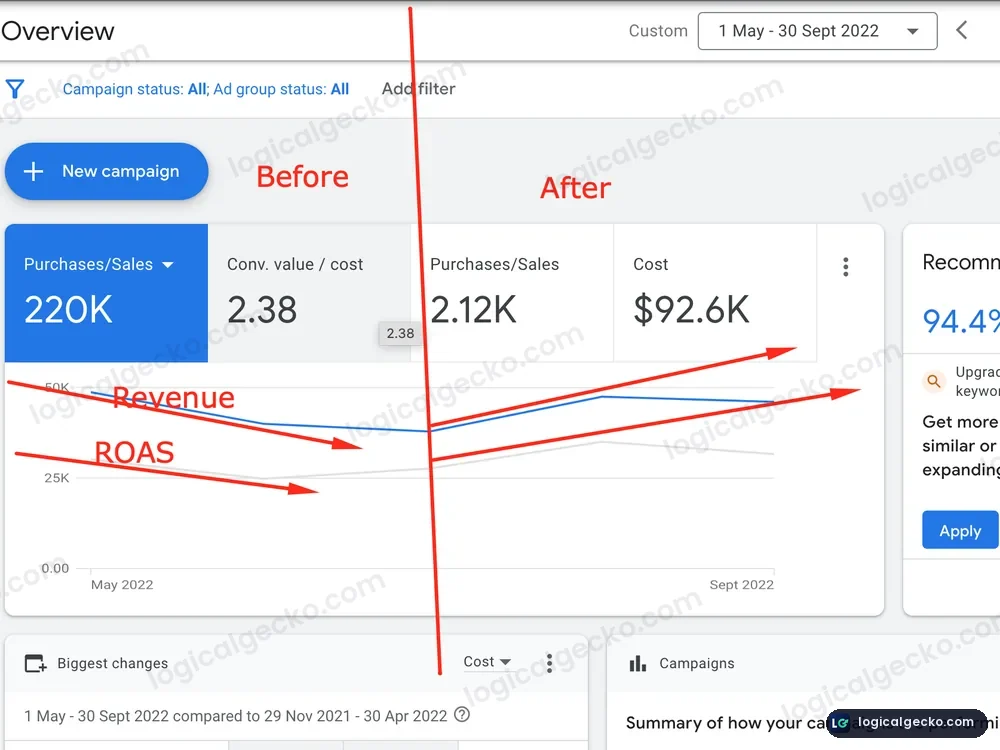 GKHair Google Ads performance results